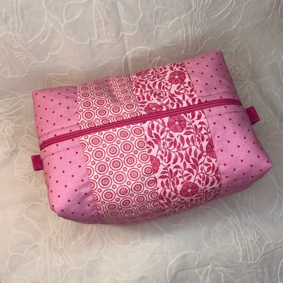 Large boxy makeup bag handmade
